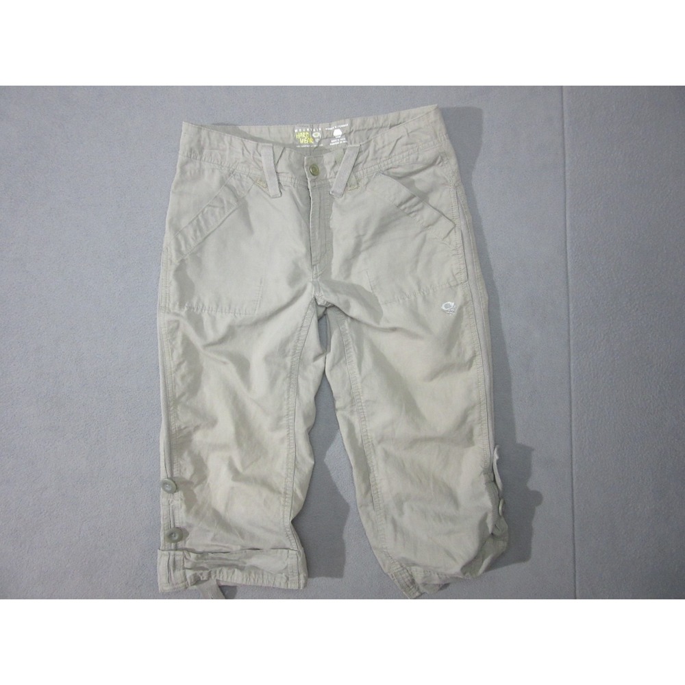 Mountain Hardwear Pants Womens 4 Gray Capri Low Rise Roll Up Hem Hemp Hiking